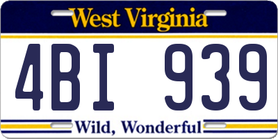 WV license plate 4BI939