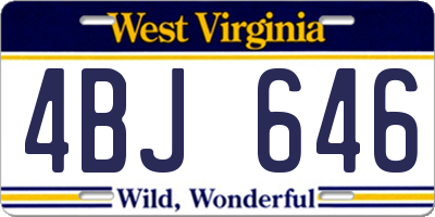 WV license plate 4BJ646