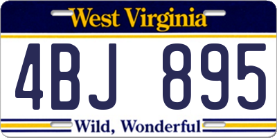 WV license plate 4BJ895