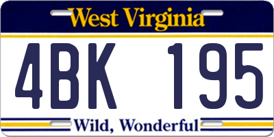 WV license plate 4BK195