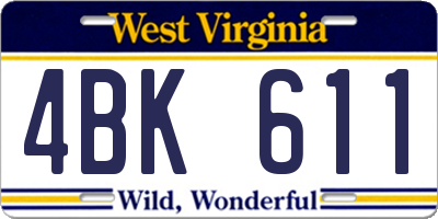 WV license plate 4BK611