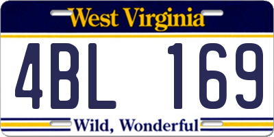 WV license plate 4BL169