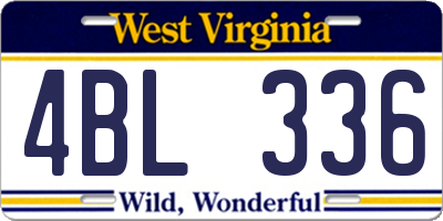 WV license plate 4BL336