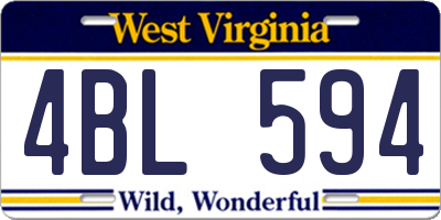 WV license plate 4BL594