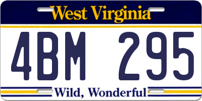 WV license plate 4BM295
