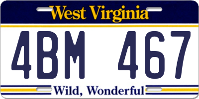 WV license plate 4BM467