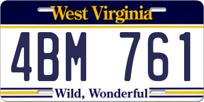 WV license plate 4BM761