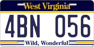 WV license plate 4BN056