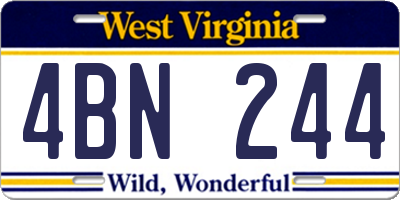 WV license plate 4BN244