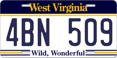 WV license plate 4BN509