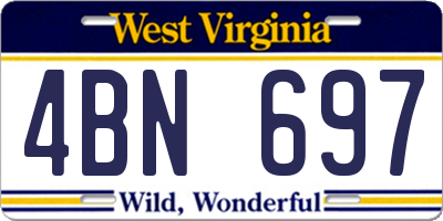 WV license plate 4BN697