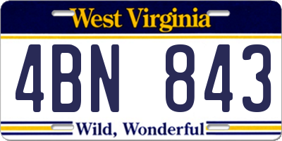 WV license plate 4BN843