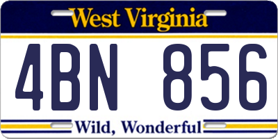 WV license plate 4BN856