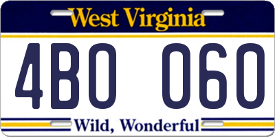 WV license plate 4BO060
