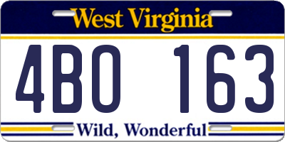 WV license plate 4BO163