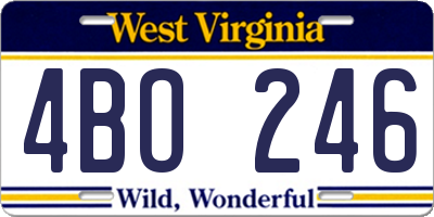 WV license plate 4BO246