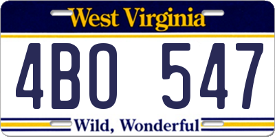 WV license plate 4BO547