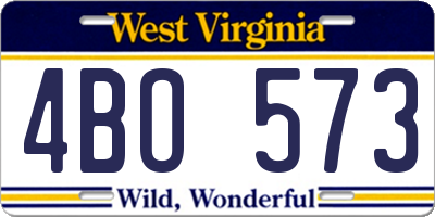 WV license plate 4BO573