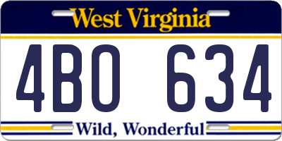 WV license plate 4BO634
