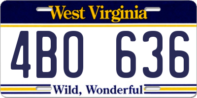 WV license plate 4BO636