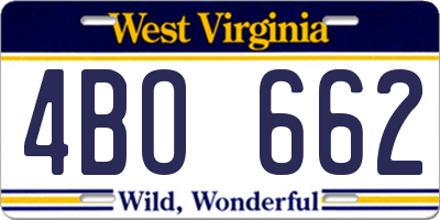 WV license plate 4BO662