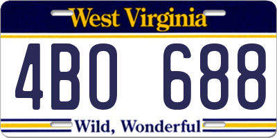 WV license plate 4BO688