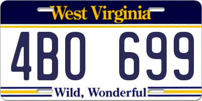 WV license plate 4BO699