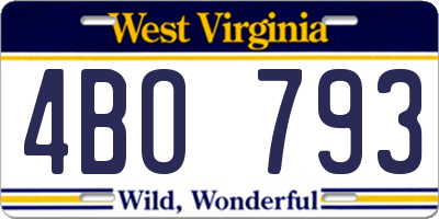 WV license plate 4BO793