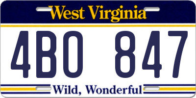 WV license plate 4BO847
