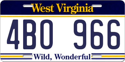 WV license plate 4BO966