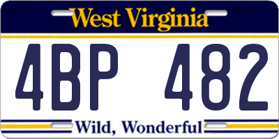 WV license plate 4BP482