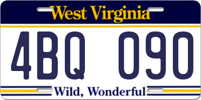 WV license plate 4BQ090