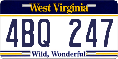 WV license plate 4BQ247