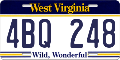 WV license plate 4BQ248