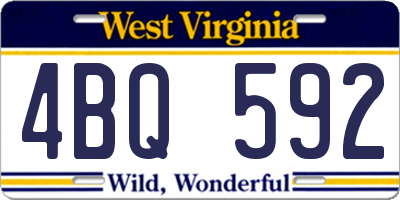 WV license plate 4BQ592