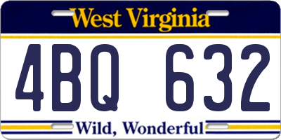 WV license plate 4BQ632