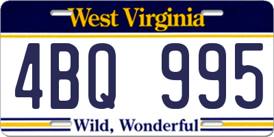 WV license plate 4BQ995