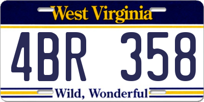 WV license plate 4BR358