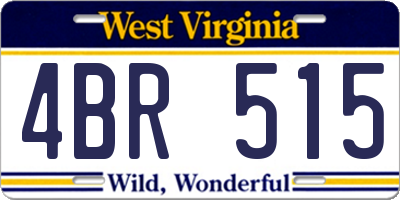 WV license plate 4BR515