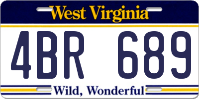 WV license plate 4BR689
