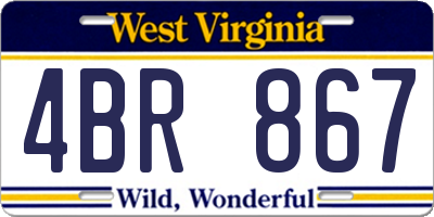 WV license plate 4BR867