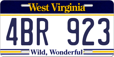 WV license plate 4BR923