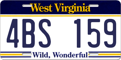 WV license plate 4BS159