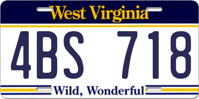 WV license plate 4BS718