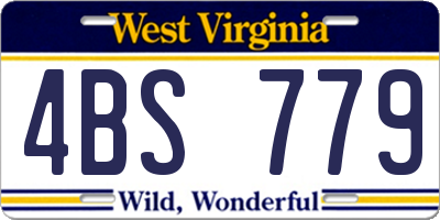 WV license plate 4BS779