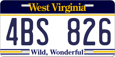 WV license plate 4BS826