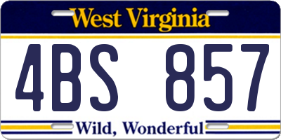 WV license plate 4BS857