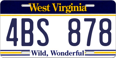 WV license plate 4BS878