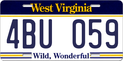 WV license plate 4BU059