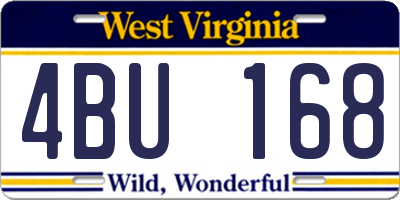 WV license plate 4BU168